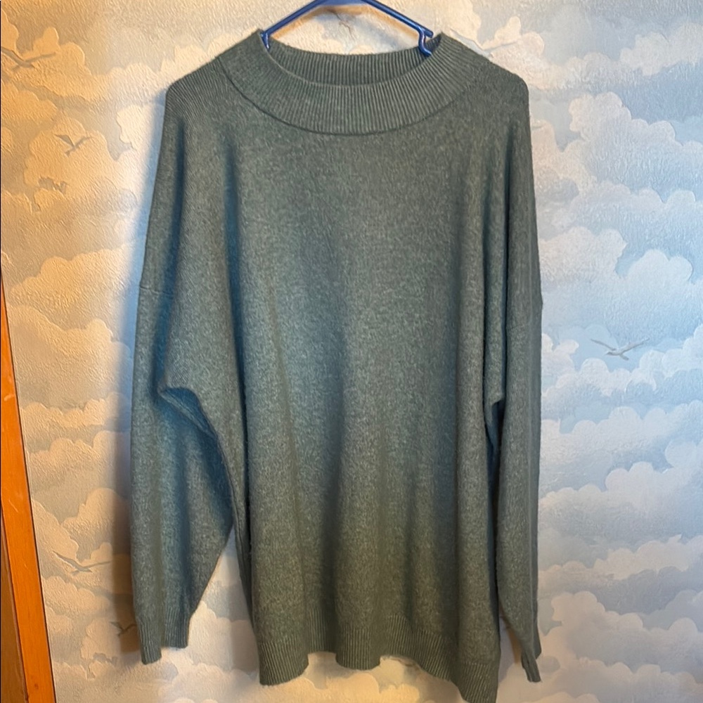a new day Green Crew Neck Sweater Soft Knit Relaxed Fit
